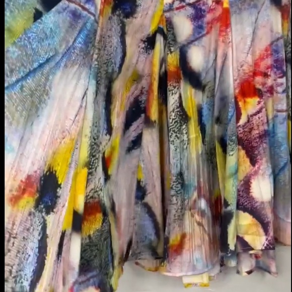 Anthropologie A-Line Neutral Motif Midi Skirt Size 2 - Picture 13 of 13